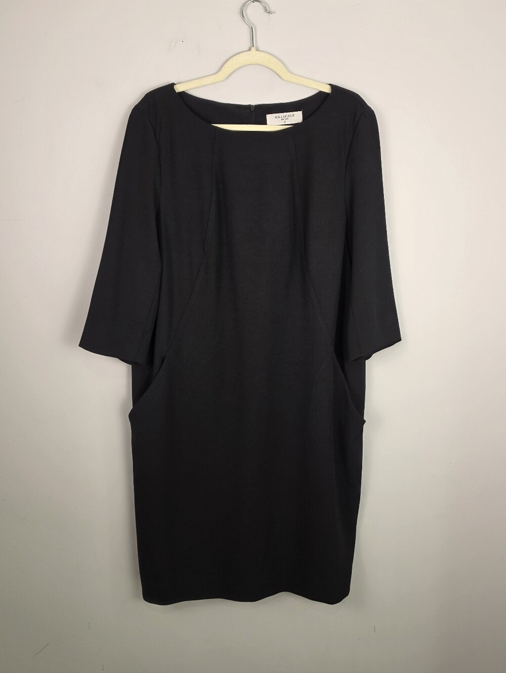 M.M.LaFleur Etsuko Sheath Dress Black Size +1 3/4 Sleeve Workwear Pockets